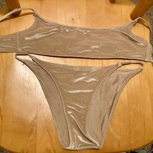 Triangl gold velvet bikini size small